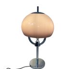 Mushroom Table Lamp - Pink Acrylic Shade - Chrome Base And Multiple Sockets thumbnail 7