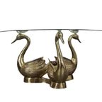 Vintage Brass Swan Coffee Table, France, 1970S thumbnail 2