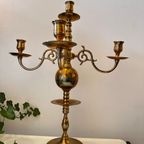 Grote Messing Kandelaar 3 Armen thumbnail 4