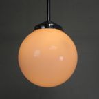 Art Deco Hanglamp Met Witte Bol, Jaren 30 thumbnail 14