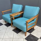 Set Of 2 Blue Vintage Relax Chairs 1960S thumbnail 2