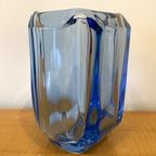 Uranium Glass Vase Blue 1970s thumbnail 8