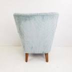 Vintage Artifort Fauteuil Blauw | Lichtblauwe Rib Theo Ruth thumbnail 6