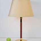 Vintage Metalarte Tafellamp George Hansen Leer Messing ‘60 thumbnail 7