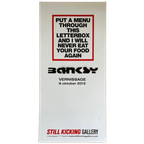 Exhibition Poster Banksy, Vernissage 2012, Put A Menu, Still Kicking Gallery, Malmo thumbnail 2