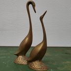 Vintage Messing Beeld Zwanen Of Ganzen, Rosenthal Netter thumbnail 7