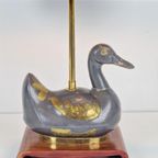 Vintage Eend Tafellamp Messing Mid Century ´70 Regency Lamp thumbnail 5