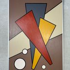 Vintage Abstract Olieverf Schilderij thumbnail 2