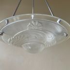 Lamp Art Deco Jaren 30 Modernistisch Matglazen Schaal Frans thumbnail 5