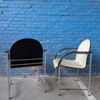 Vintage Arco Bk Eetstoelen -chrome & Zwart- thumbnail 11