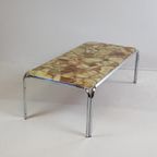 Vintage Salontafel Groot Epoxy Chroom Coffee Table Marble thumbnail 11