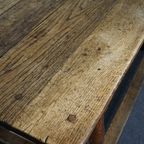 Uitzonderlijk Lange Antieke 19E Eeuwse Engelse Eikenhouten Eettafel, 5 Meter, Refectory Table thumbnail 13