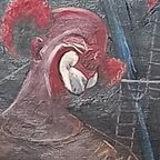 Vintage Olieverf Schilderij Van Een Clown thumbnail 6