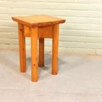 Vintage Grenen Kruk Bijzettafel Plantentafel thumbnail 10