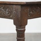 Antieke Engelse Side Table/haltafel Uit Begin 18e Eeuw Met Prachtige Details In Het Houtsnijwerk thumbnail 8
