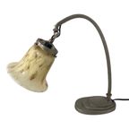 Art Deco - Desk Lamp With Marbled Glass - Period Piece - Adjustable Shade thumbnail 9