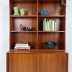 Scandinavisch Vintage Teak Fineren Boekenkast thumbnail 3