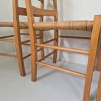 4 Vintage Grenen Scandinavische Papercord Stoelen thumbnail 10