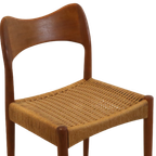 Set Van 4 Eetkamerstoelen Eetstoelen Arne Hovmand Olsen Deens Design Vintage Papercord thumbnail 5