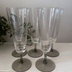 5 Delige Set Vintage Kristallen Champagne Glazen thumbnail 3