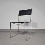 3 X Italian Giandomenico Belotti Stoelen In Zwart Leer Jaren 80. Chairs / Black Leather For Alias thumbnail 19