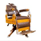 Art Deco Oak And Leather Barber Chair. thumbnail 2