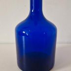 * Vintage Glazen Fles Vaas Kobalt Blauw Empoli thumbnail 3