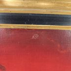Niet Gesigneerd - Rood Schilderij Met Kindjes thumbnail 2