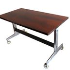 Vintage Palissander Chroom Design Tafel Op Wielen, Jaren '60/'70. thumbnail 3