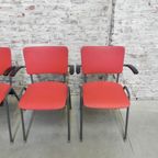 4 Vintage Eettafelstoelen Met Armleuningen thumbnail 14