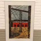 "rijkswerf", Piet Lont, 1995, Houdsnede Op Japans Papier thumbnail 2
