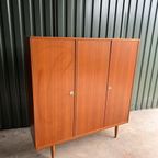Vintage Deens Design Teak Kledingkast Driedeurs Jaren 60 thumbnail 11