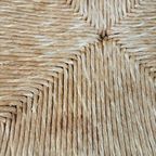 Set Van 4 Vintage Massief Grenenhouten Stoelen Met Biezen Zitting thumbnail 9