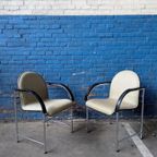 Vintage Arco Bk Eetstoelen -chrome & Zwart- thumbnail 2