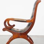 Sierlijke En Karaktervolle Groene Vintage Rundleren Engelse Chesterfield Fauteuil thumbnail 8