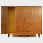 Vintage Mid Century 4-deurs Teak Kledingkast, 1960s thumbnail 7
