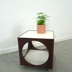 Kubus Space Age Bruine Kunststof Tafel thumbnail 6
