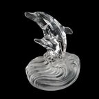 Cristal D'Arques Dolfijnen Rijden Op De Golven Kristal Beeld thumbnail 3