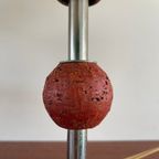 Vintage Design Tafellamp, Metaal Met Chamotte / Berkenbast Keramiek / , Jaren 60-70 Keramische La thumbnail 5