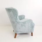 Vintage Artifort Fauteuil Blauw | Lichtblauwe Rib Theo Ruth thumbnail 7