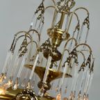 Art Nouveau Stijl Kroonluchter Hanglamp Vintage Staafjes Lamp Kristal Swarovski thumbnail 6