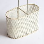 A French Wine Bottle Basket In The Style Of Mategot, 1950S thumbnail 9