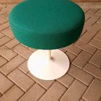 70's Spaceage Krukje Nieuw Bekleed Poef Kruk thumbnail 6