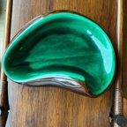Mid Century Modern Franse Groen Keramiek Schaal Vintage thumbnail 2