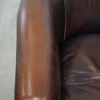 Elegante En Comfortabele Set Van 2 Rundleren Clubfauteuils In Engelse Stijl thumbnail 8