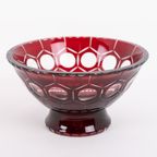 Vintage Red Glass Bowl By Monica Bratt, Sweden 1950’s thumbnail 2