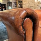 Engelse Vintage Bendic Chesterfield 2,5 Zits Bank Cognac Leer thumbnail 5