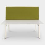 Ahrend Balance Bench Werkplek, Wit Blad, 2X 140 X 80 Cm, Groen Zichtschot thumbnail 3