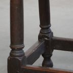 Charmante, Grote Antieke Engelse Bijzettafel/ Stool Met Een Prachtig Patina thumbnail 12