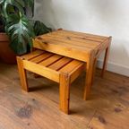 Vintage Mid Century Grenen Side Tables Bijzettafels thumbnail 3